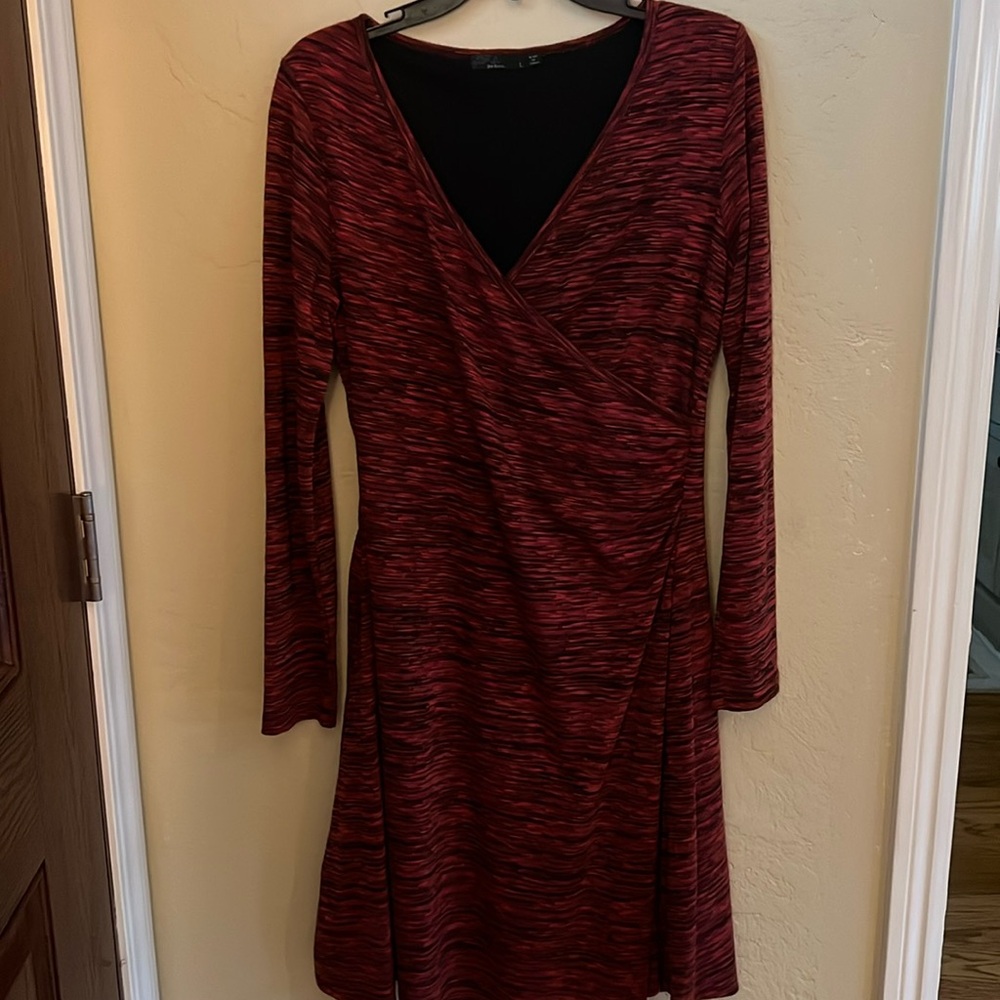 🔥PrAna Nadia Dress Long Sleeve Wrap Neck sz L